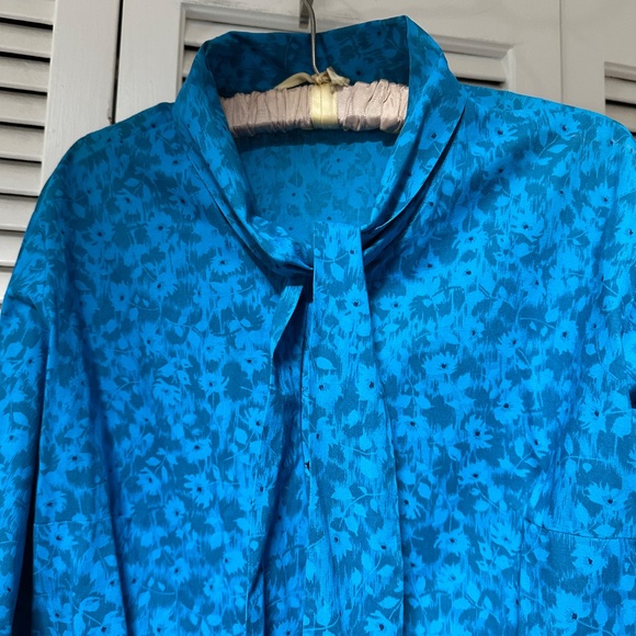 Vintage 1950s Cotton Blouse Sportkraft Cropped with Tie and Button Closure - Picture 3 of 15